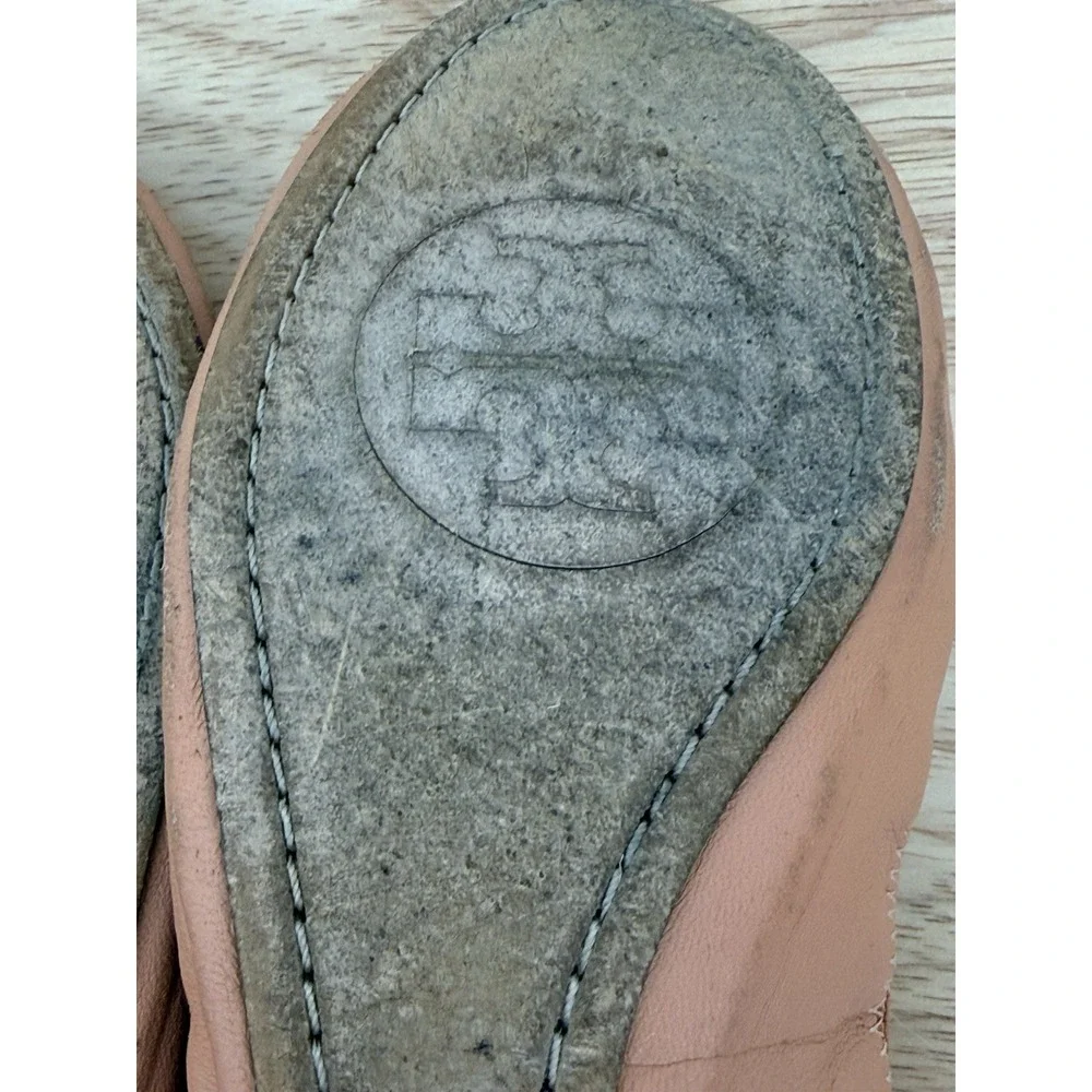 Tory Burch Women's Pale Pink Caroline Ballet Flat Shoes 8 M Logo Designer #9 - Picture 12 of 15